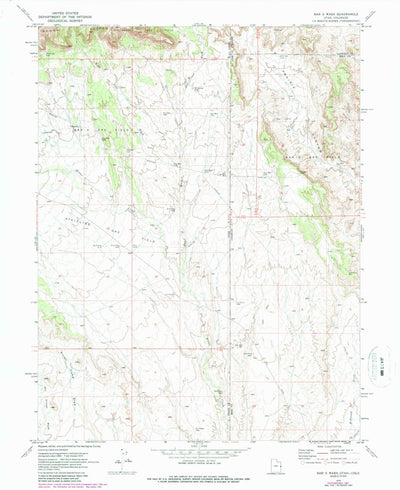United States Geological Survey Bar X Wash, UT-CO (1970, 24000-Scale) digital map