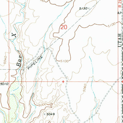 United States Geological Survey Bar X Wash, UT-CO (1970, 24000-Scale) digital map
