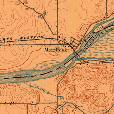 United States Geological Survey Baraboo, WI (1908, 62500-Scale) digital map
