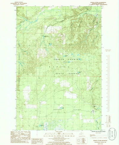 United States Geological Survey Baraga Plains, MI (1985, 24000-Scale) digital map