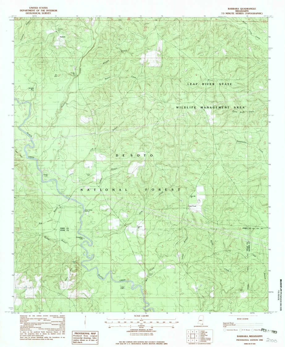 Barbara, MS (1982, 24000-Scale) Map by United States Geological Survey ...