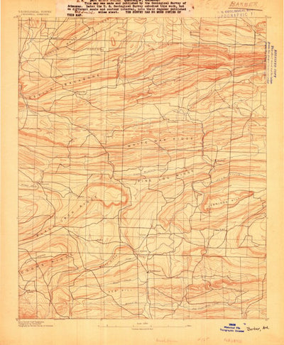 United States Geological Survey Barber, AR (1906, 62500-Scale) digital map
