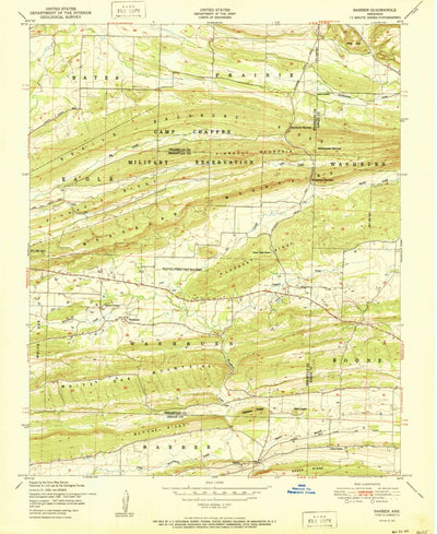 United States Geological Survey Barber, AR (1951, 24000-Scale) digital map