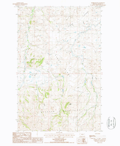 United States Geological Survey Barber Butte, MT (1987, 24000-Scale) digital map