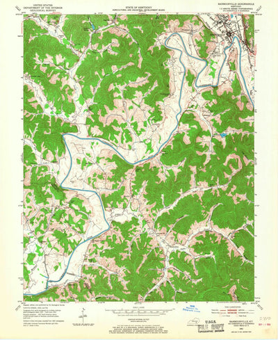 United States Geological Survey Barbourville, KY (1952, 24000-Scale) digital map