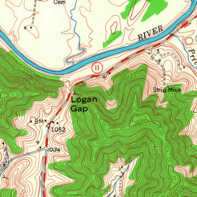 United States Geological Survey Barbourville, KY (1952, 24000-Scale) digital map