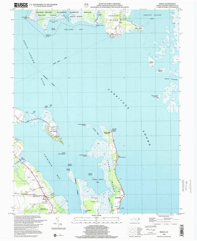 United States Geological Survey Barco, NC (1999, 24000-Scale) digital map