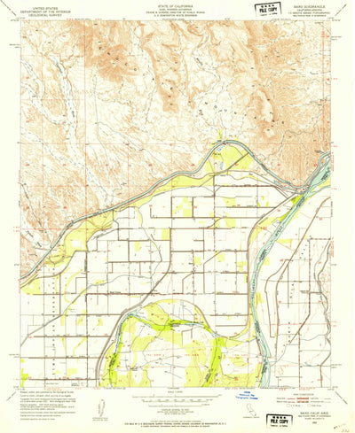 United States Geological Survey Bard, CA-AZ (1952, 24000-Scale) digital map