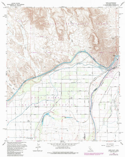 United States Geological Survey Bard, CA-AZ (1965, 24000-Scale) digital map