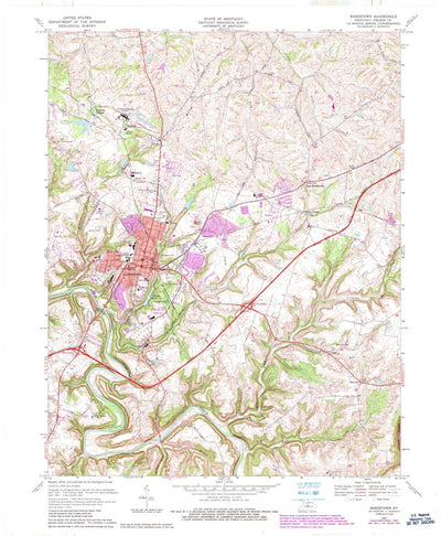 United States Geological Survey Bardstown, KY (1967, 24000-Scale) digital map