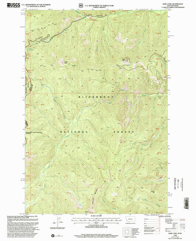 United States Geological Survey Bare Cone, MT-ID (1998, 24000-Scale) digital map