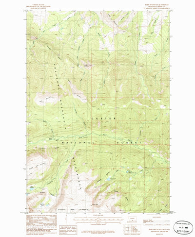 United States Geological Survey Bare Mountain, MT (1986, 24000-Scale) digital map