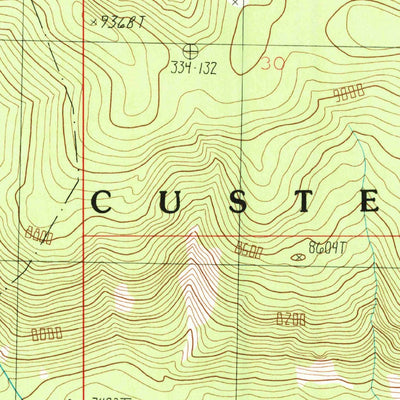 United States Geological Survey Bare Mountain, MT (1986, 24000-Scale) digital map