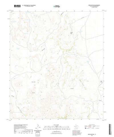 United States Geological Survey Bare Mountain, TX (2022, 24000-Scale) digital map