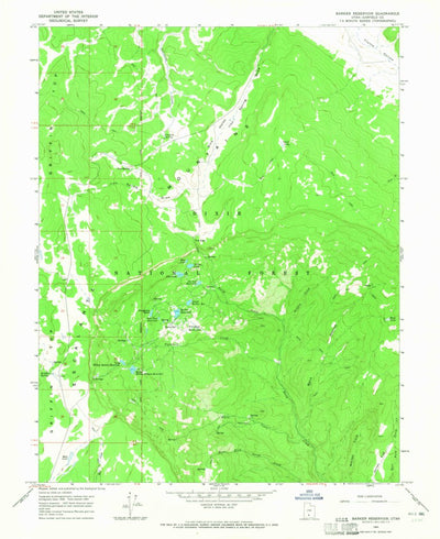 United States Geological Survey Barker Reservoir, UT (1964, 24000-Scale) digital map