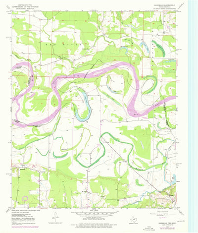 United States Geological Survey Barkman, TX-AR (1950, 24000-Scale) digital map