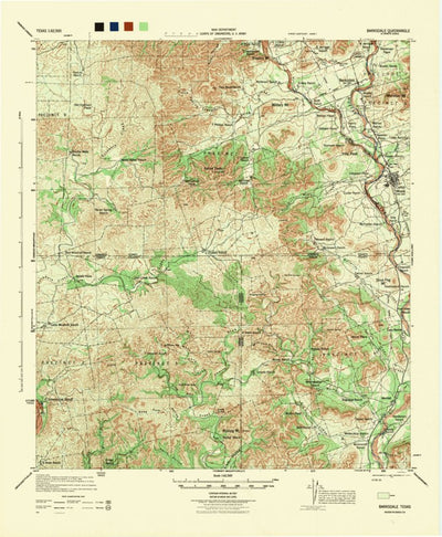 United States Geological Survey Barksdale, TX (1944, 62500-Scale) digital map