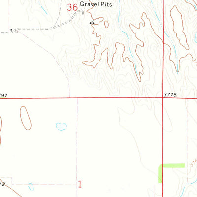 United States Geological Survey Barn Butte, NE (1971, 24000-Scale) digital map