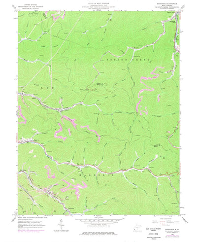 United States Geological Survey Barnabus, WV (1963, 24000-Scale) digital map