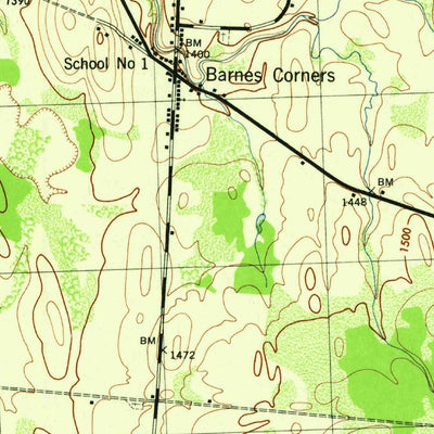 United States Geological Survey Barnes Corners, NY (1943, 31680-Scale) digital map