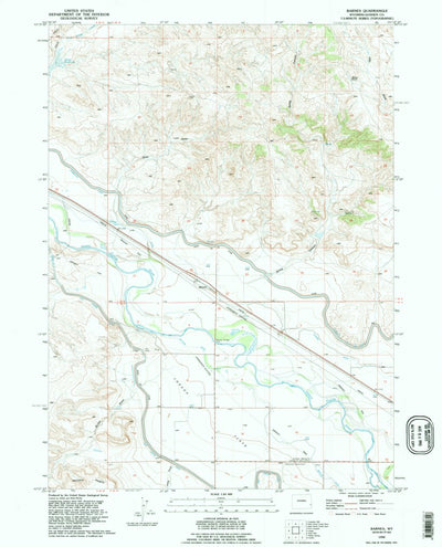 United States Geological Survey Barnes, WY (1990, 24000-Scale) digital map