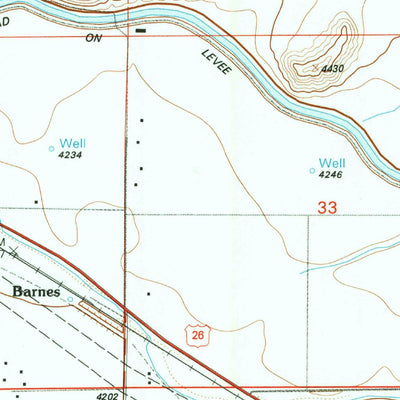 United States Geological Survey Barnes, WY (1990, 24000-Scale) digital map