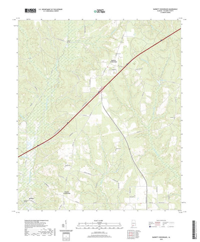 United States Geological Survey Barnett Crossroads, AL (2020, 24000-Scale) digital map