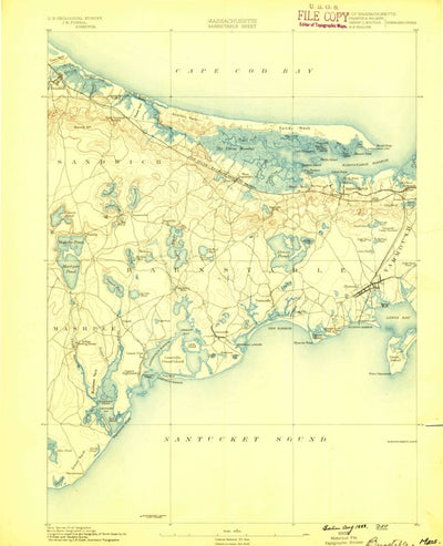 United States Geological Survey Barnstable, MA (1888, 62500-Scale) digital map
