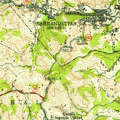 United States Geological Survey Barranquitas, PR (1953, 30000-Scale) digital map