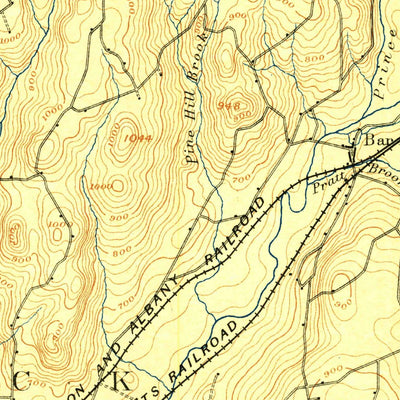 United States Geological Survey Barre, MA (1889, 62500-Scale) digital map