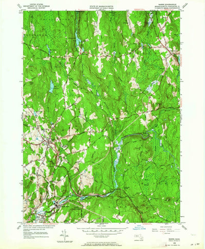 United States Geological Survey Barre, MA (1954, 24000-Scale) digital map