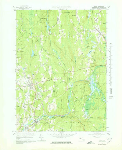 United States Geological Survey Barre, MA (1969, 25000-Scale) digital map