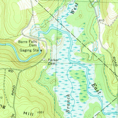 United States Geological Survey Barre, MA (1969, 25000-Scale) digital map