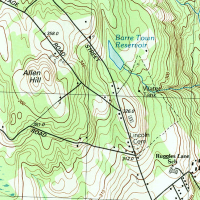 United States Geological Survey Barre, MA (1988, 25000-Scale) digital map