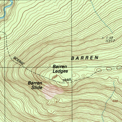 United States Geological Survey Barren Mountain West, ME (1988, 24000-Scale) digital map