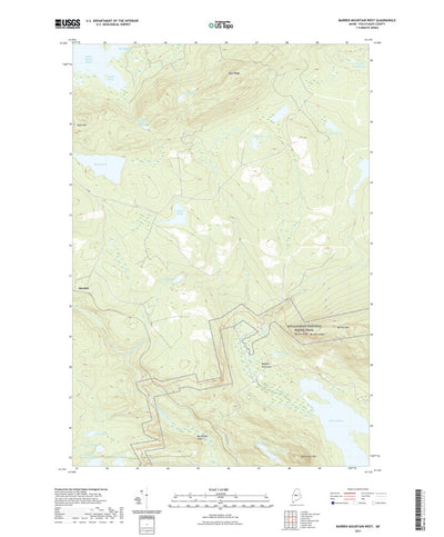 United States Geological Survey Barren Mountain West, ME (2021, 24000-Scale) digital map