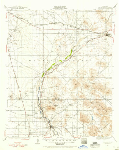 United States Geological Survey Barstow, CA (1932, 125000-Scale) digital map