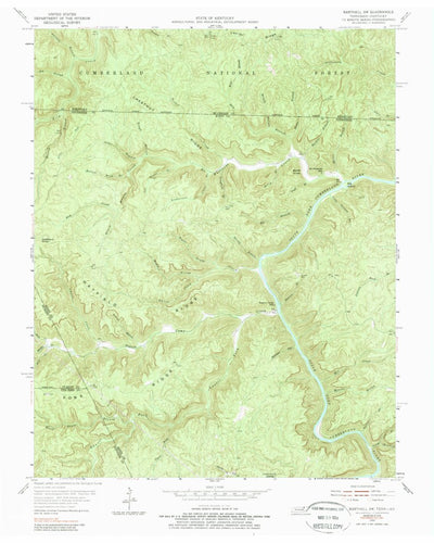United States Geological Survey Barthell SW, TN-KY (1955, 24000-Scale) digital map