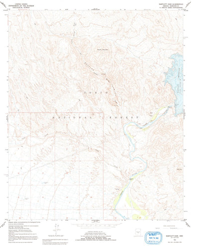 United States Geological Survey Bartlett Dam, AZ (1964, 24000-Scale) digital map