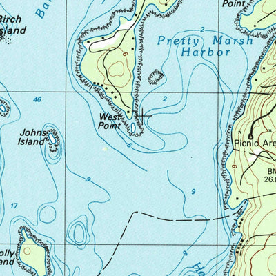 United States Geological Survey Bartlett Island, ME (1981, 24000-Scale) digital map
