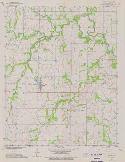 United States Geological Survey Bartlett, KS (1974, 24000-Scale) digital map