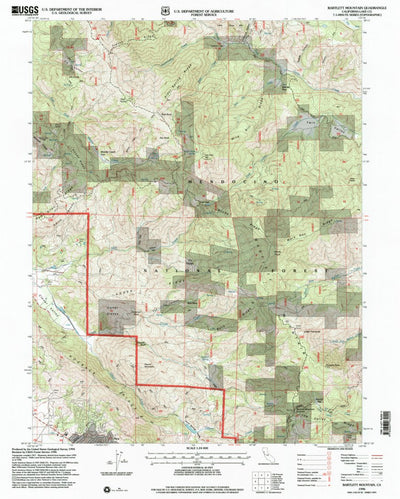 United States Geological Survey Bartlett Mountain, CA (1996, 24000-Scale) digital map