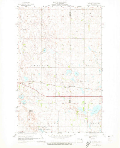 United States Geological Survey Bartlett, ND (1970, 24000-Scale) digital map