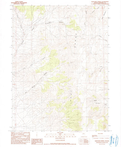 United States Geological Survey Bartomes Spring, NV (1990, 24000-Scale) digital map