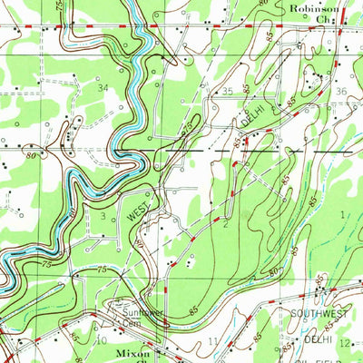 United States Geological Survey Baskinton, LA (1958, 62500-Scale) digital map