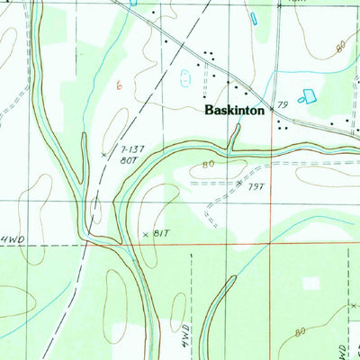 United States Geological Survey Baskinton, LA (1987, 24000-Scale) digital map