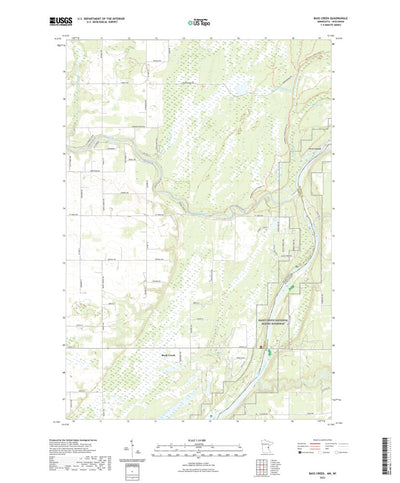 United States Geological Survey Bass Creek, MN (2022, 24000-Scale) digital map