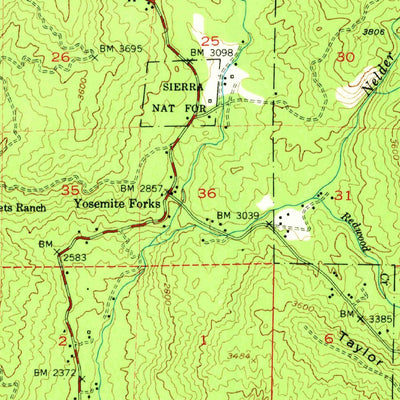 United States Geological Survey Bass Lake, CA (1953, 62500-Scale) digital map