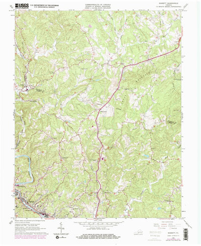 United States Geological Survey Bassett, VA (1965, 24000-Scale) digital map