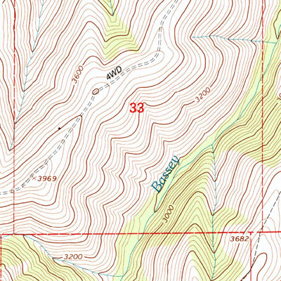 United States Geological Survey Bassey Creek, OR (1996, 24000-Scale) digital map
